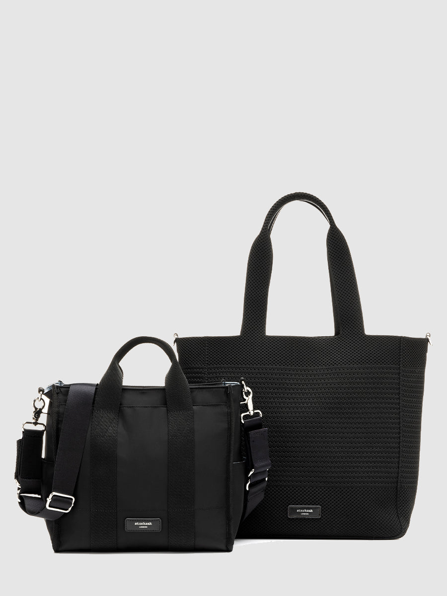 Black tote changing bag best sale