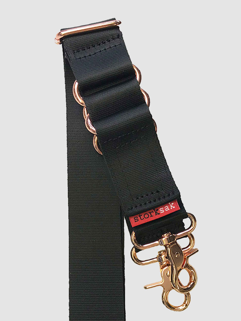 Black & Rose Strap with Built-in Strollerclips