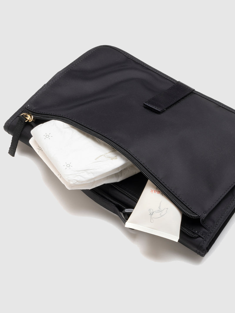 Storksak Change Station Black | back zipped pocket from nappies and creams