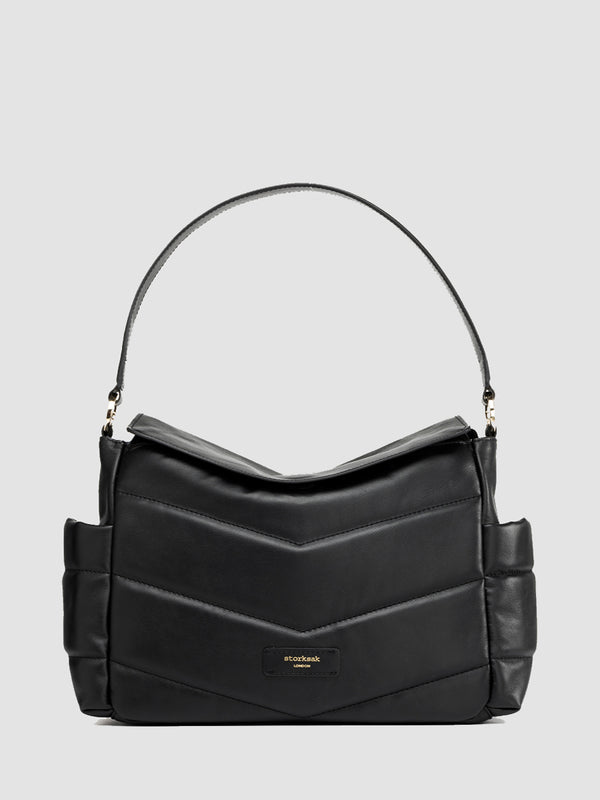 Aria Leather Compact Changing Bag Black