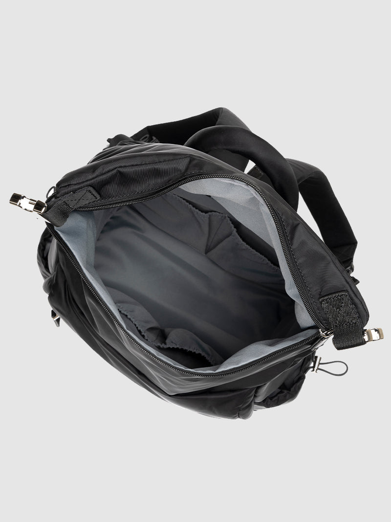 Skye eco backpack black | empty main compartment when converted