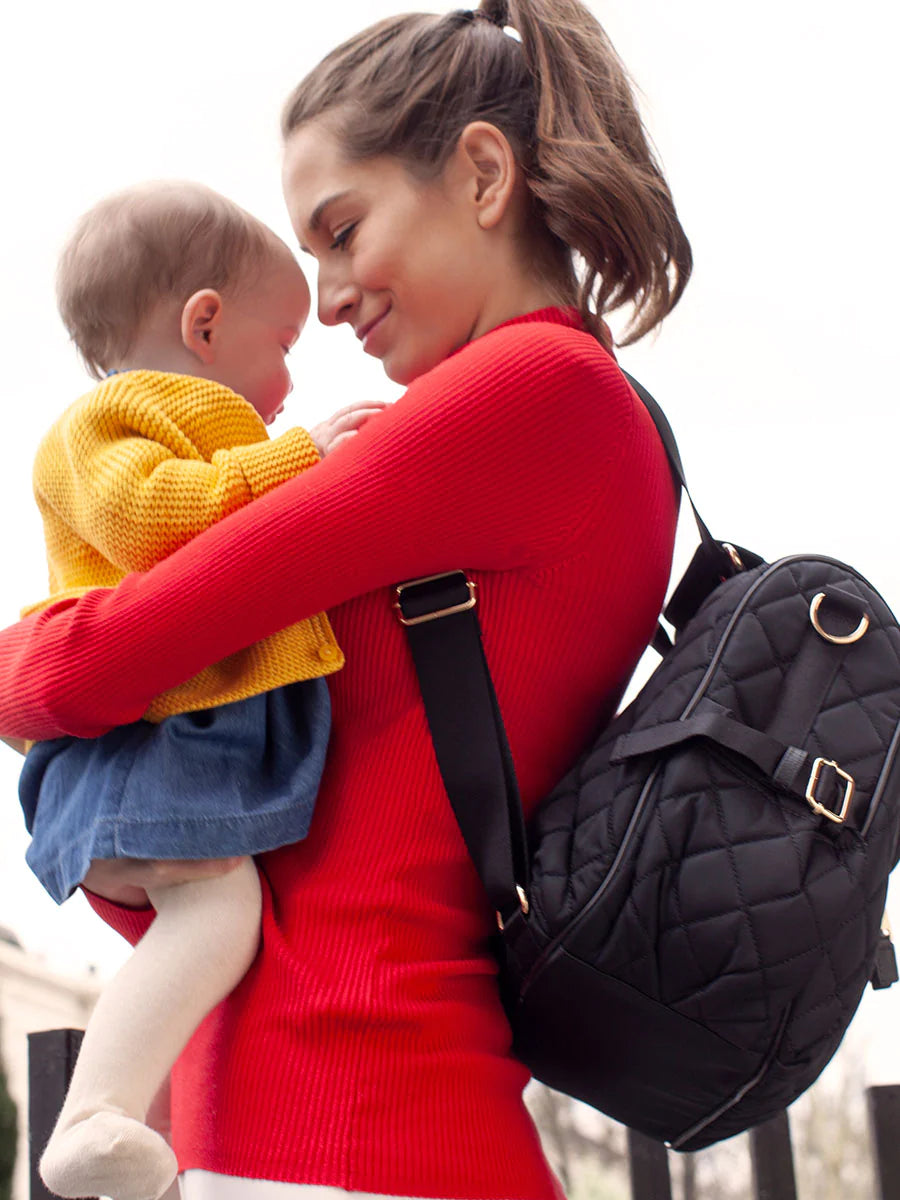 Storksak Poppy Luxe Convertible Backpack Diaper Bag - Scuba Black – Baby  Common