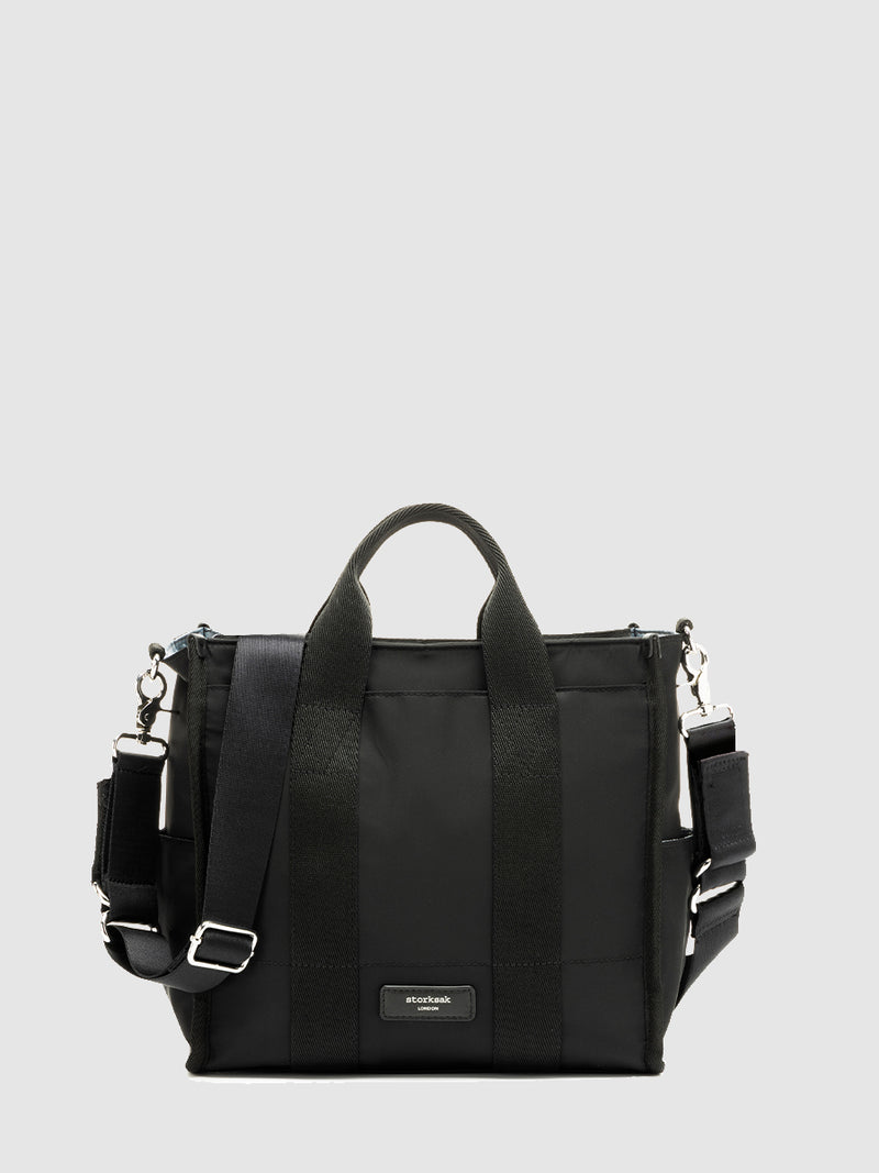 Storksak Thea Black | compact change bag front view