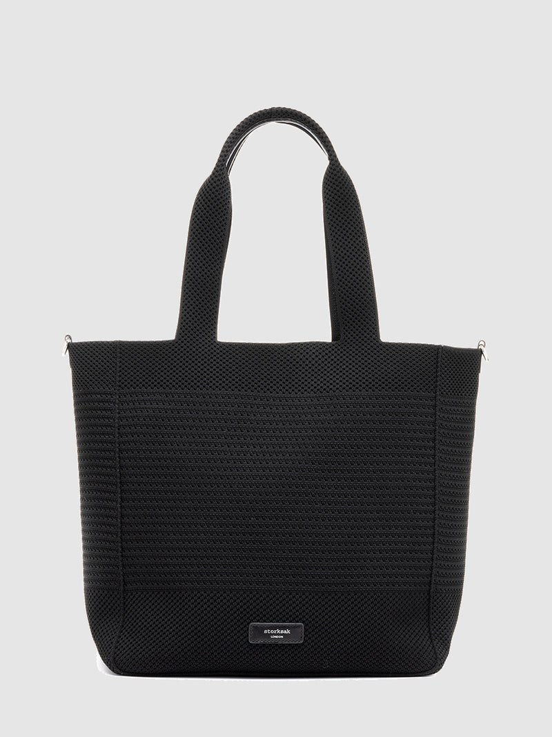 Storksak Thea Black | front view of tote