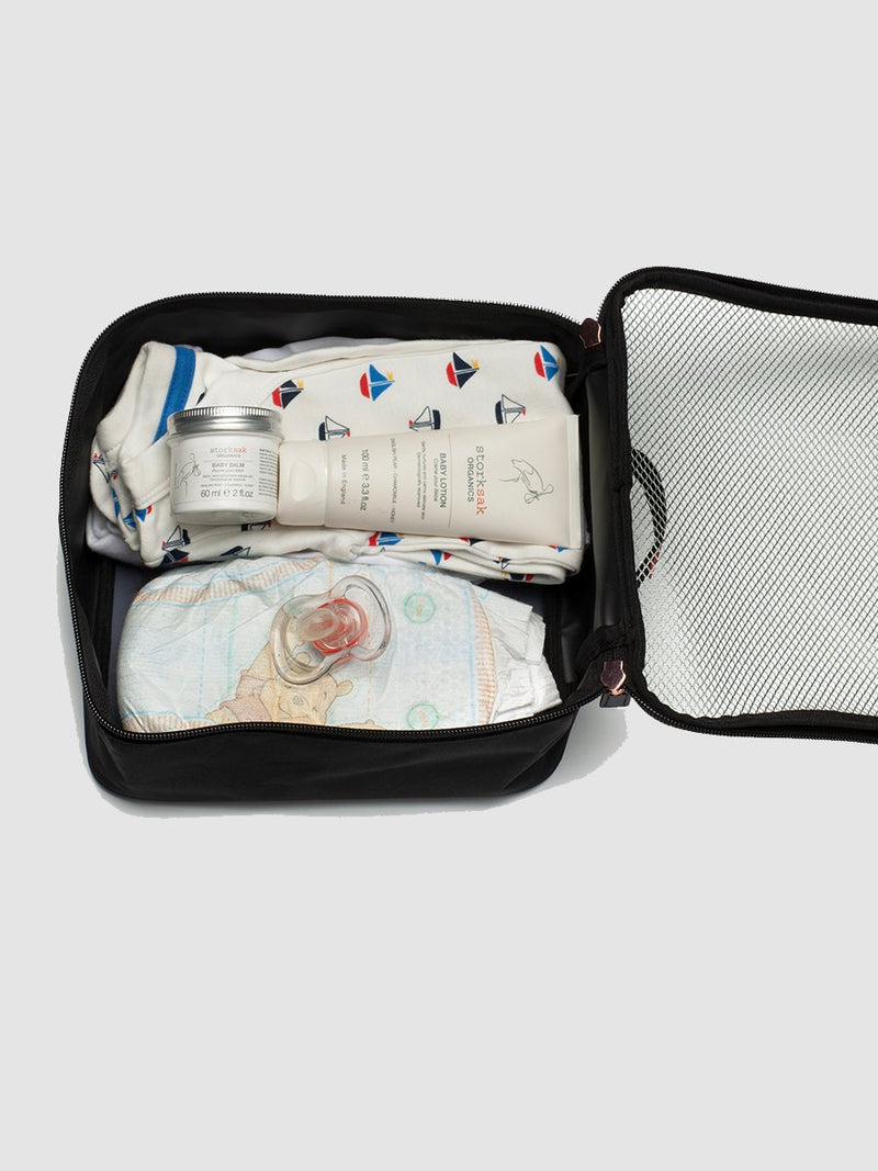 storksak cabin carry-on scuba black | hospital bag packing block for baby items