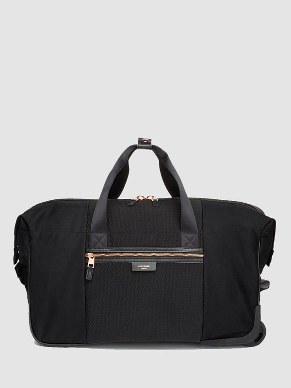 storksak cabin carry-on scuba black | hospital bag with rose gold trims | weekend bag with wheels