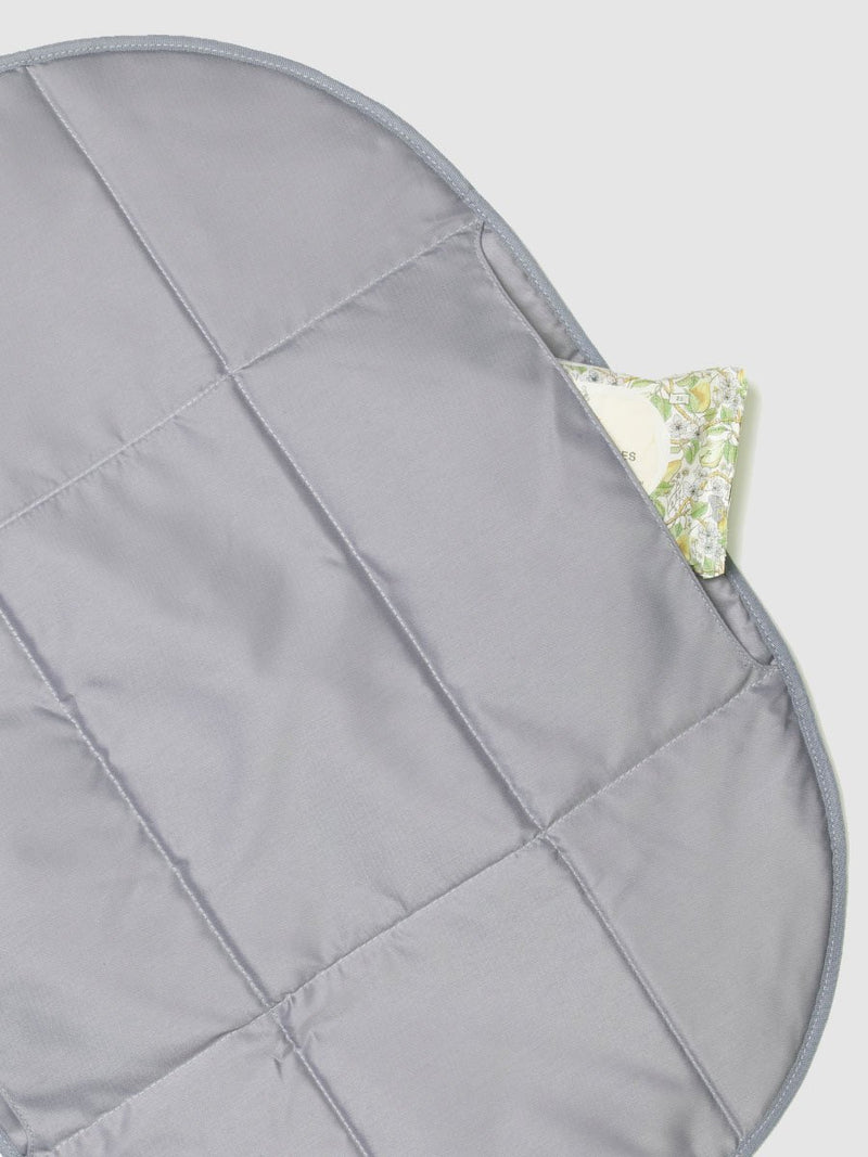 storksak stevie luxe scuba grey marl, changing bag, changing mat with pockets for nappies and wipes