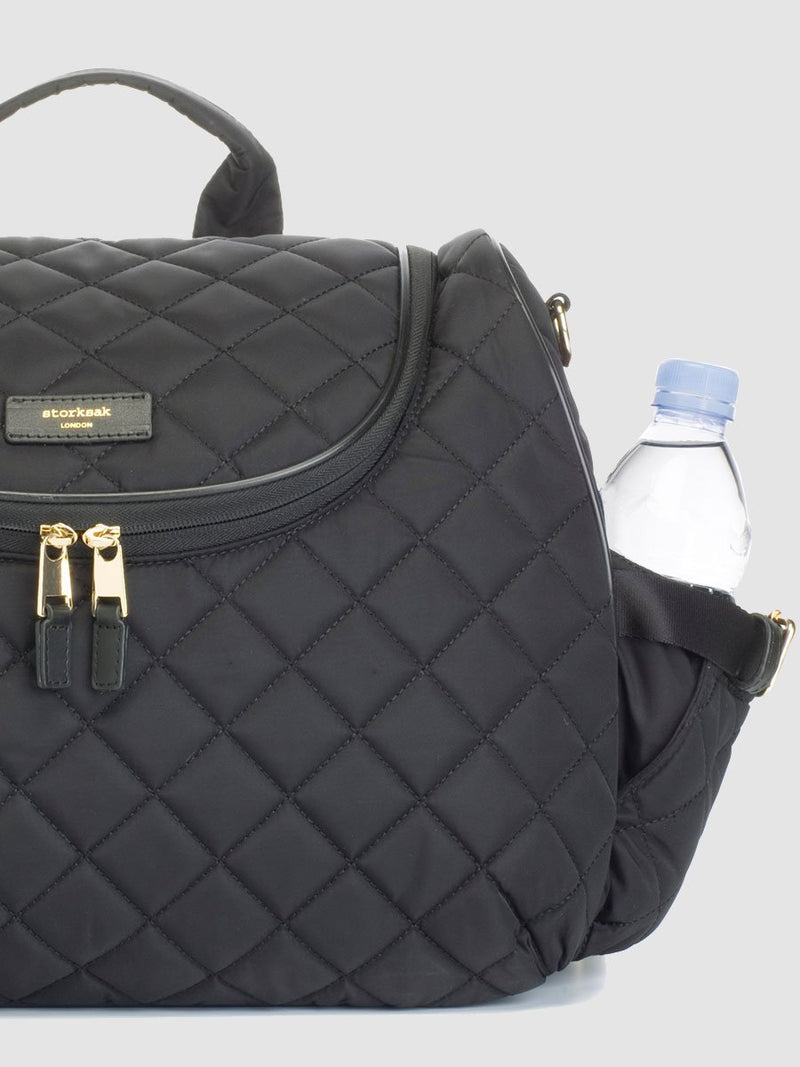 Storksak Poppy Luxe Convertible Diaper Bag in Scuba Black
