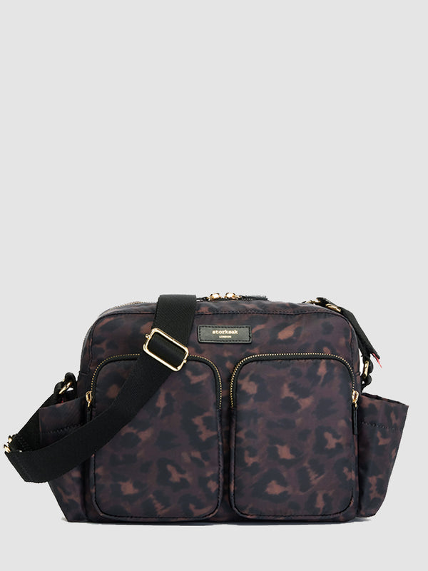storksak stroller bag leopard | front view
